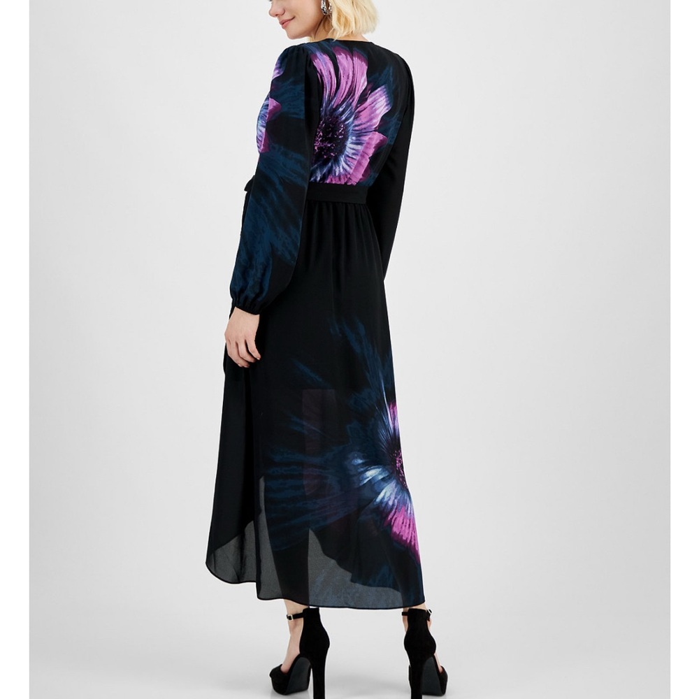 INC tie waist faux wrap dress - Picture 5 of 7